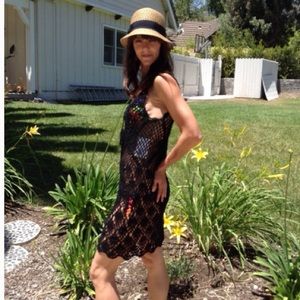 Black Crochet Beach Cover Up